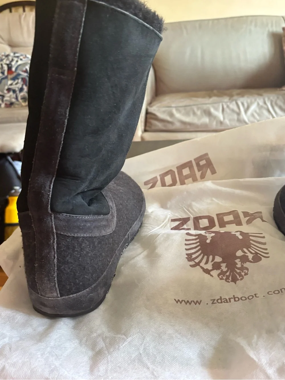 ZDAR Black wool Winter Boots with Fur Trim in EUC (EU 40~10W)